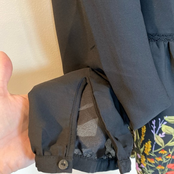 Old Navy Georgette Swing Blouse Floral Top Womens XL V-Neck Boho Cottagecore - Picture 3 of 5